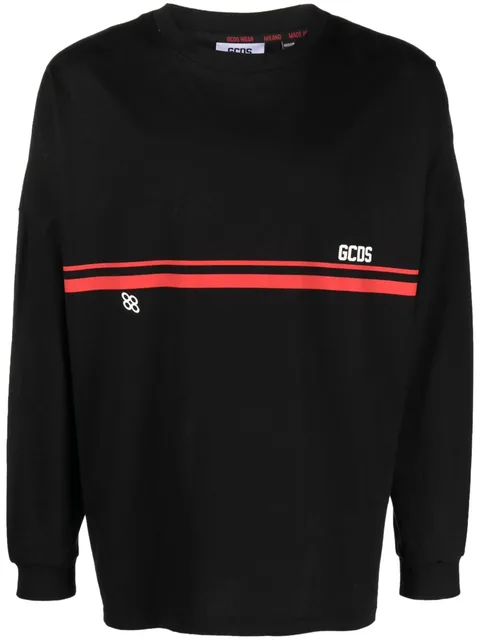 logo-print striped sweatshirt