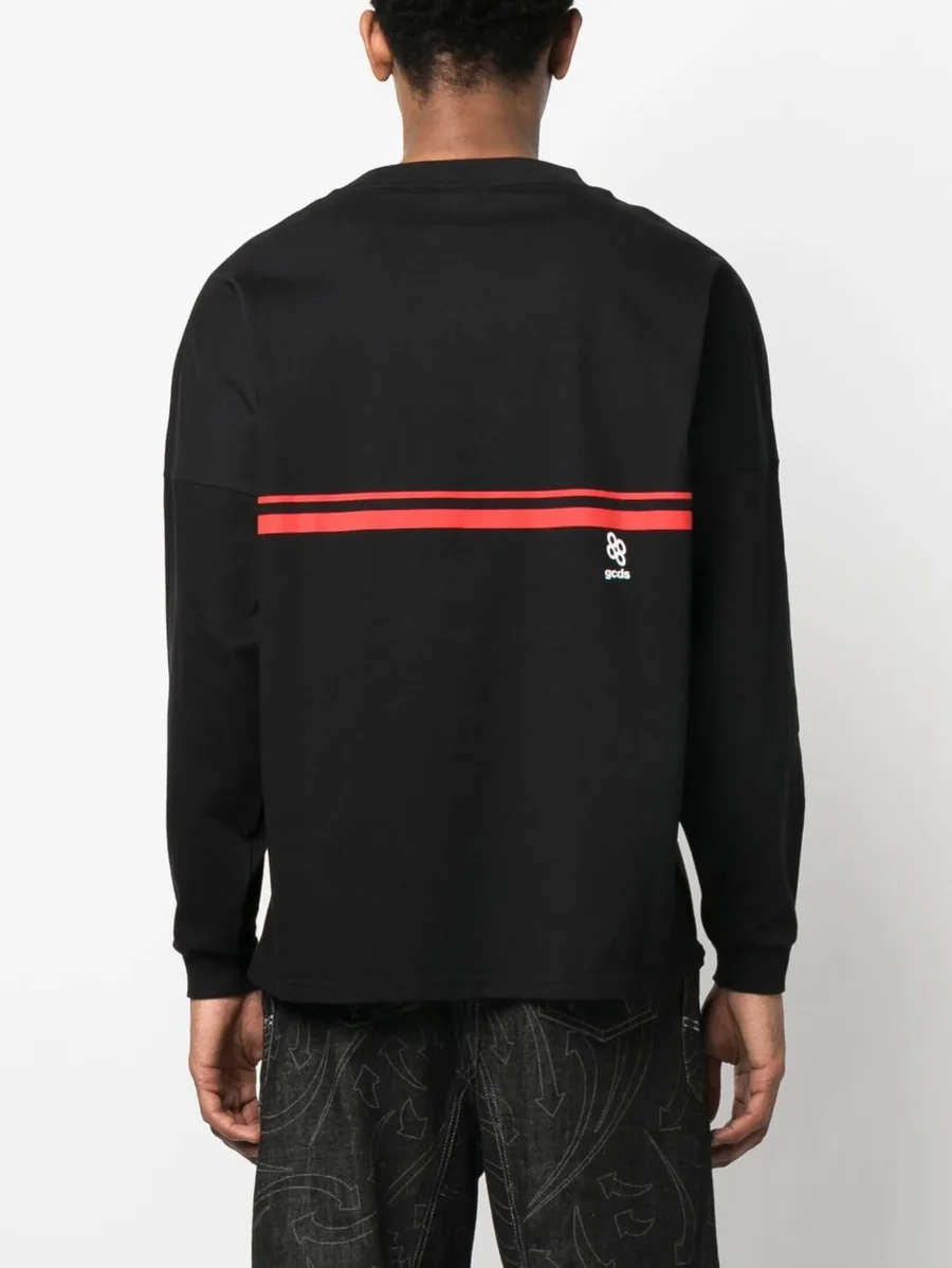 logo-print striped sweatshirt 8