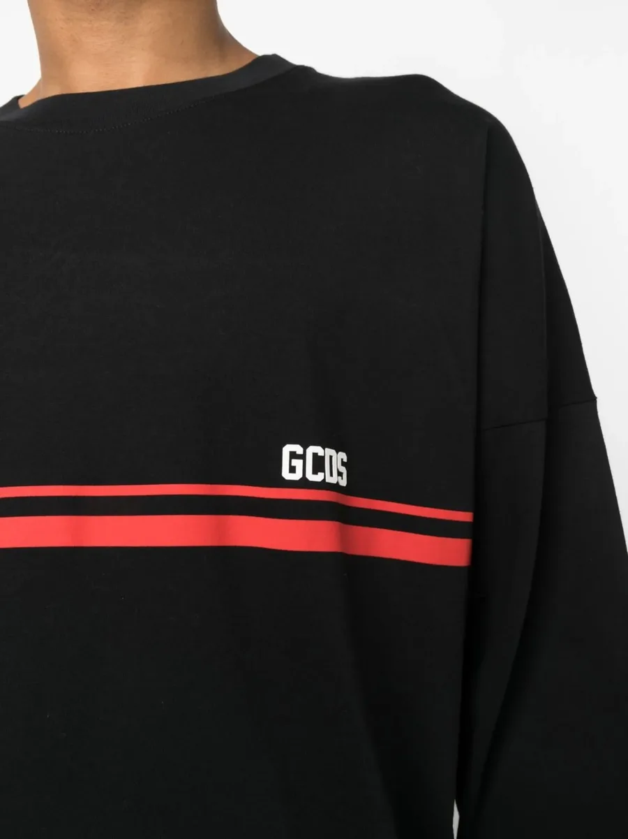 logo-print striped sweatshirt 9