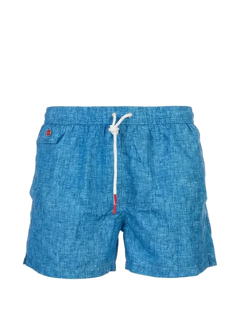 crosshatch-print swim shorts