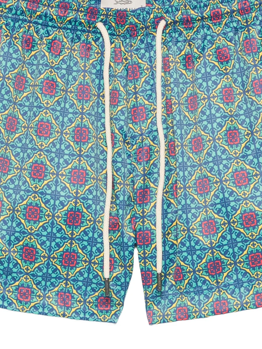 Panarea geometric-print drawstring swim shorts 6