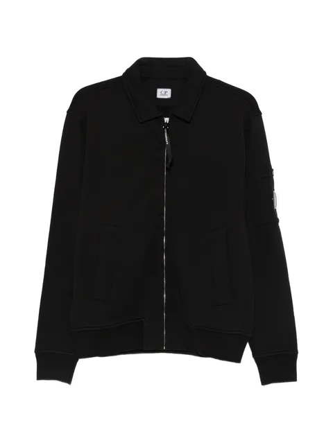 zip-fastening lens-detail sweatshirt
