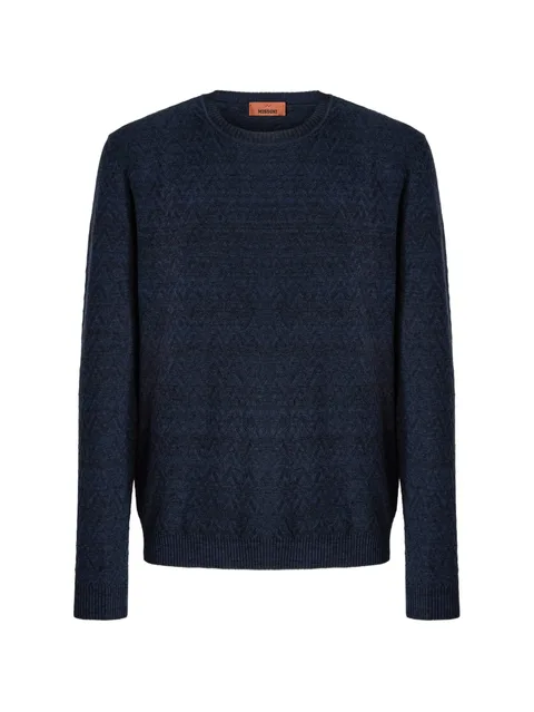 patterned crewneck jumper