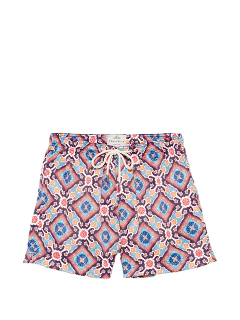 Positano geometric-print swim shorts