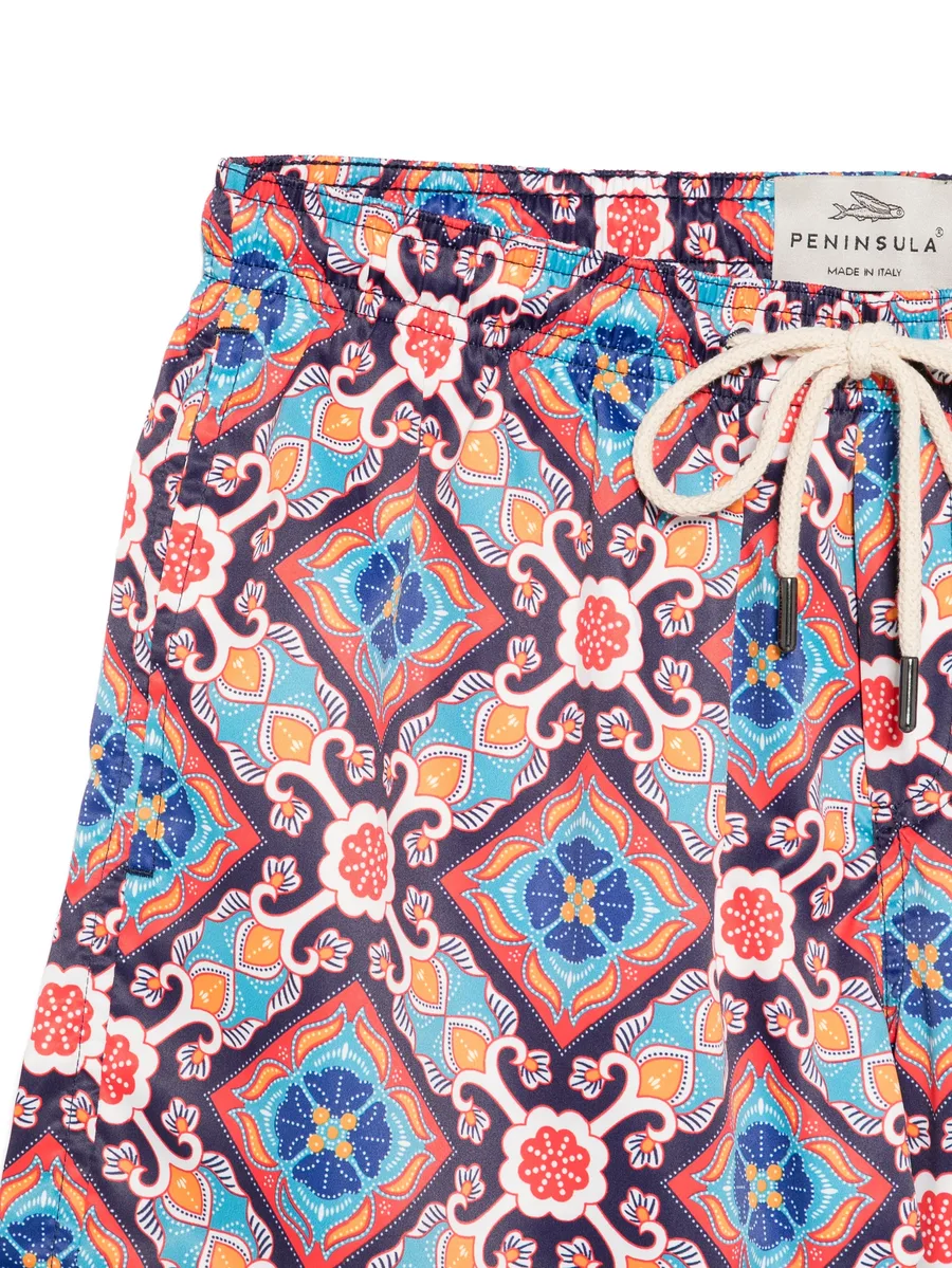 Positano geometric-print swim shorts 6