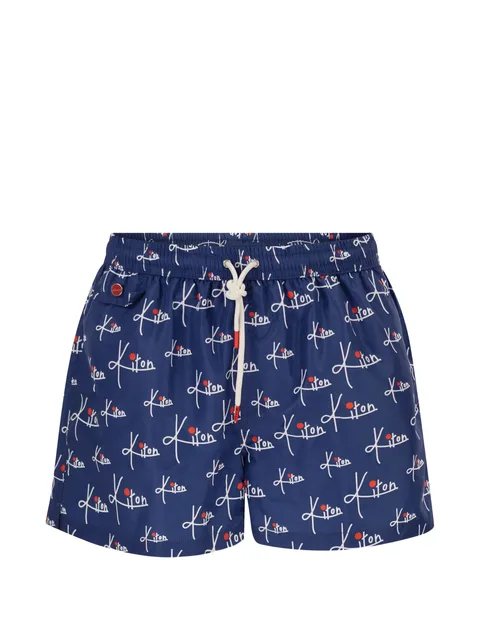 patterned swim shorts