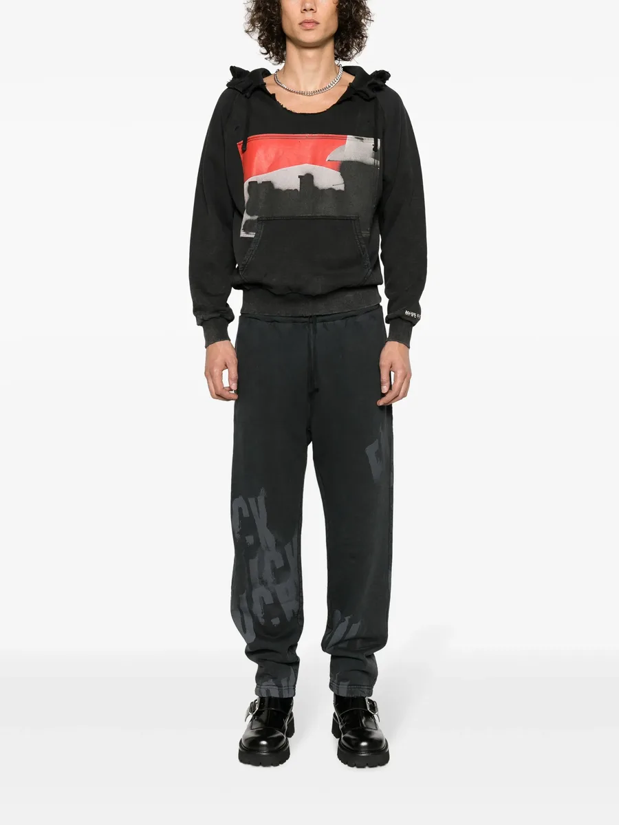 illustration-print distressed hoodie 4