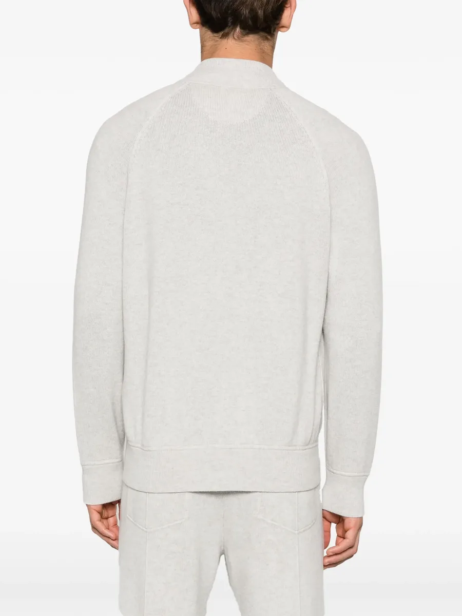 logo-embroidery cashmere cardigan 8