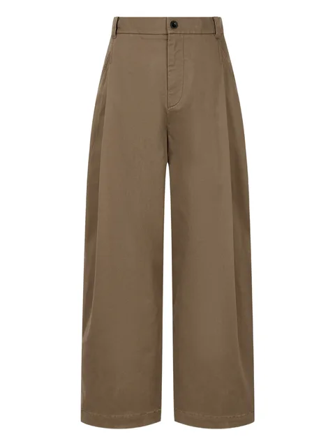 pleated belt-loop trousers