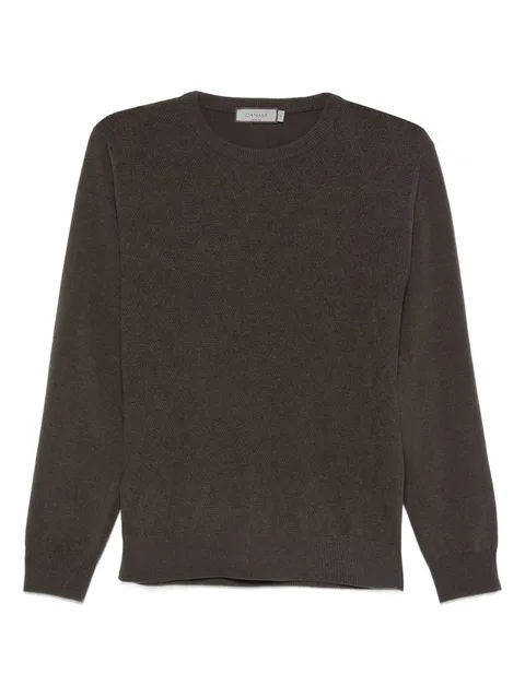textured crew-neck sweater