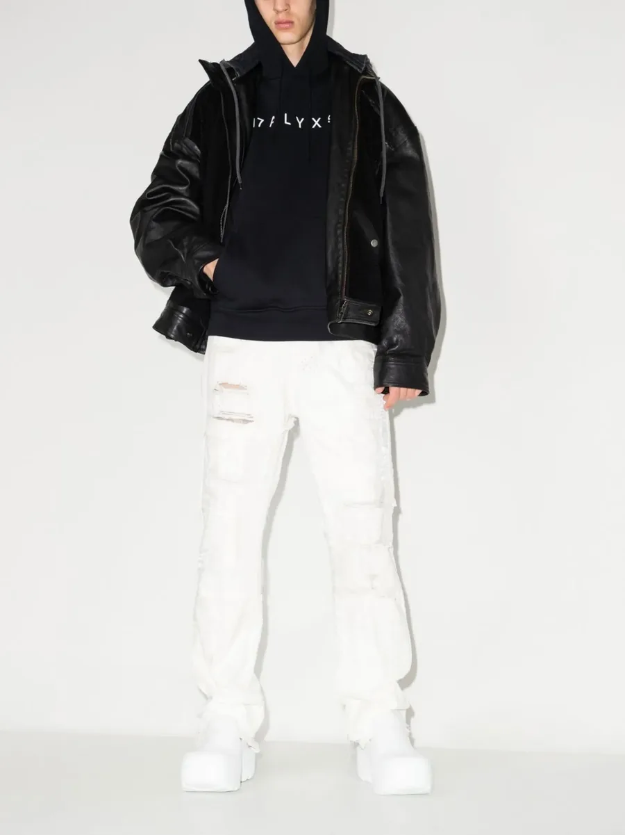 logo-print drawstring hoodie 7