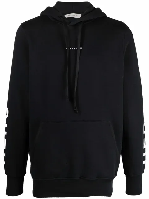 graphic-logo print pullover hoodie
