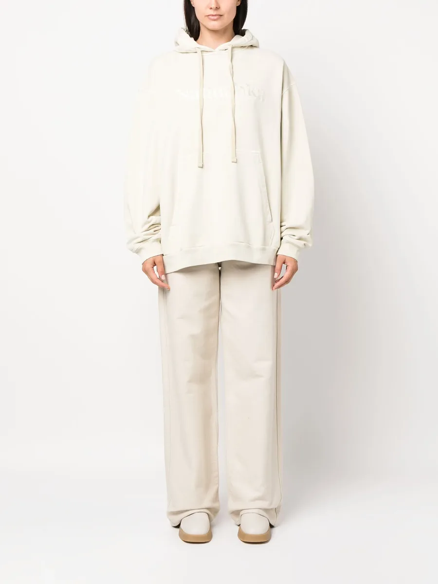 logo-embroidered cotton hoodie 5