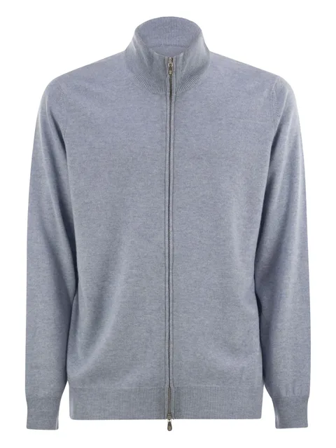 zipped cashmere cardigan