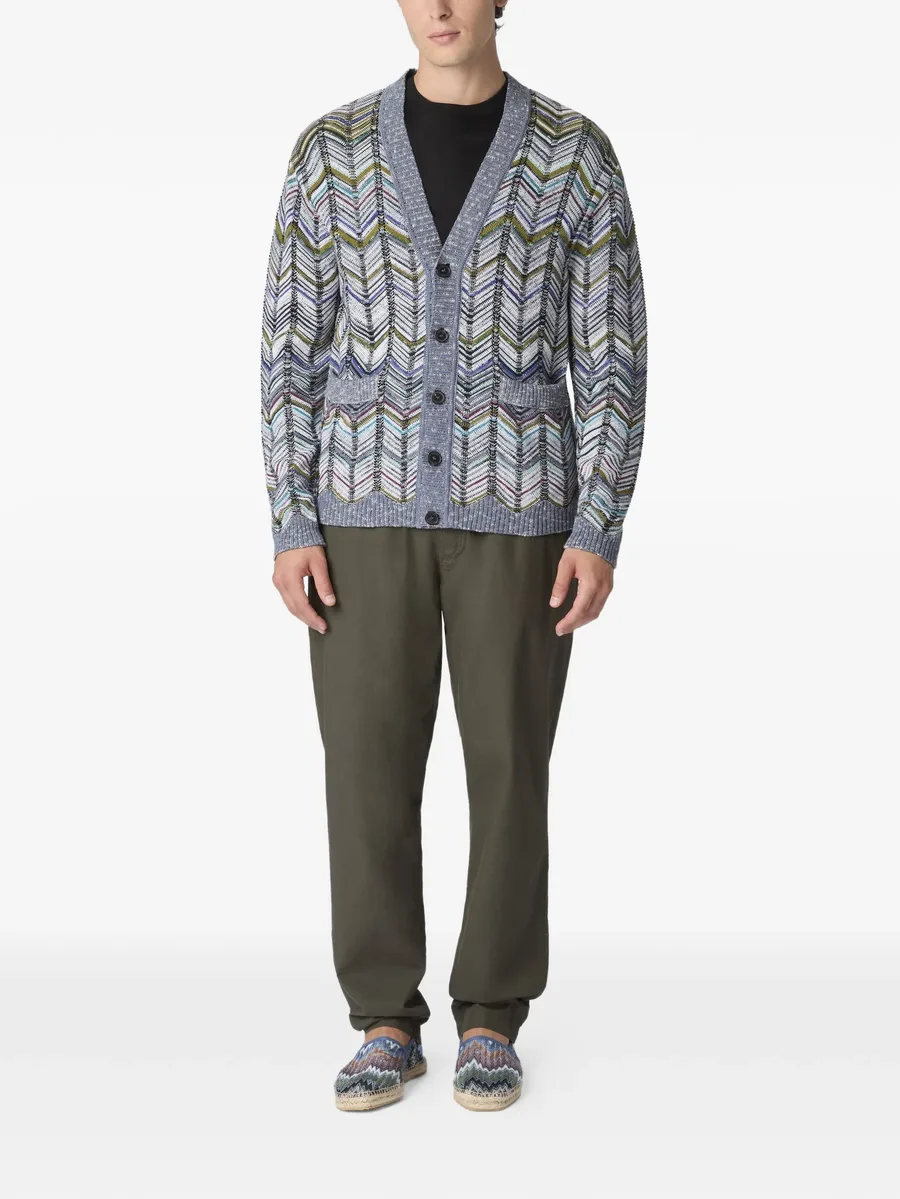chevron-pattern cardigan 4
