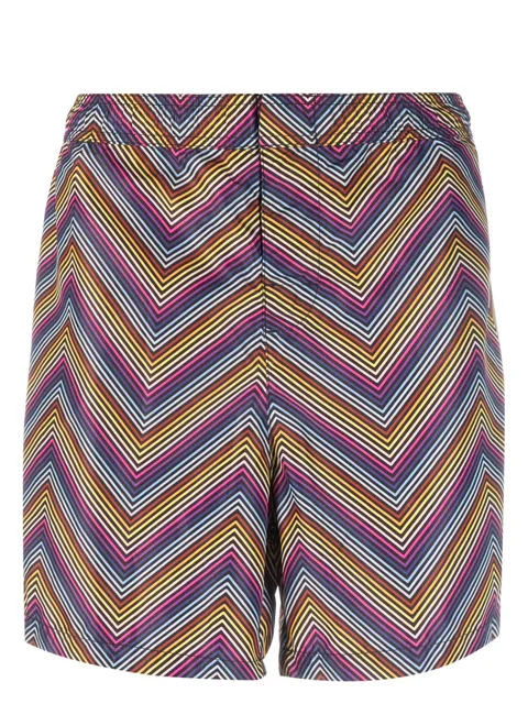 Zigzag-print swim shorts