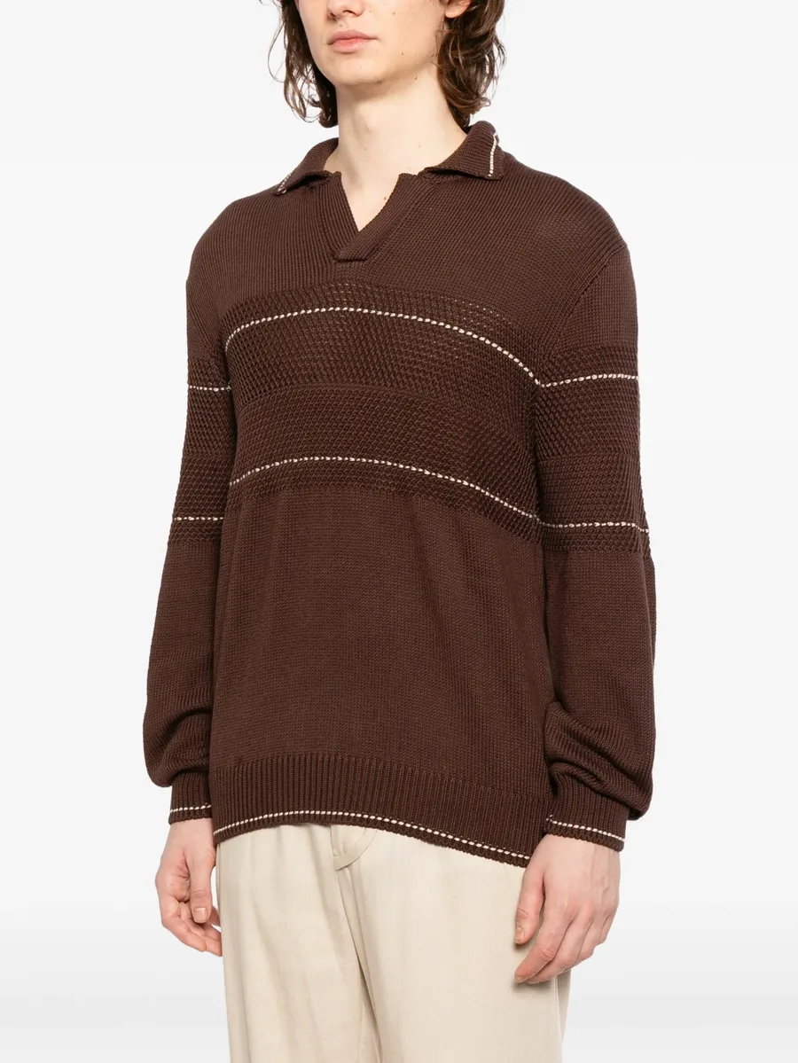 striped V-neck jumper 5