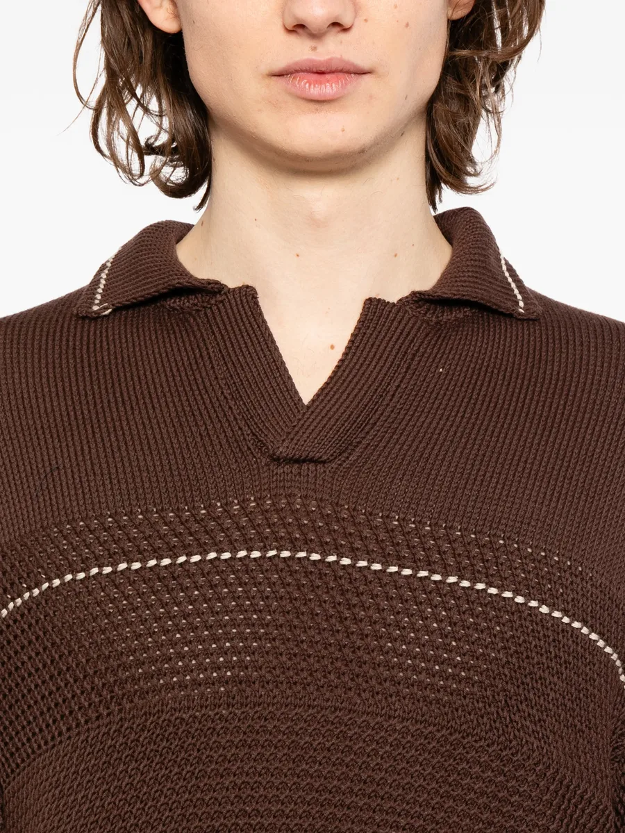 striped V-neck jumper 9