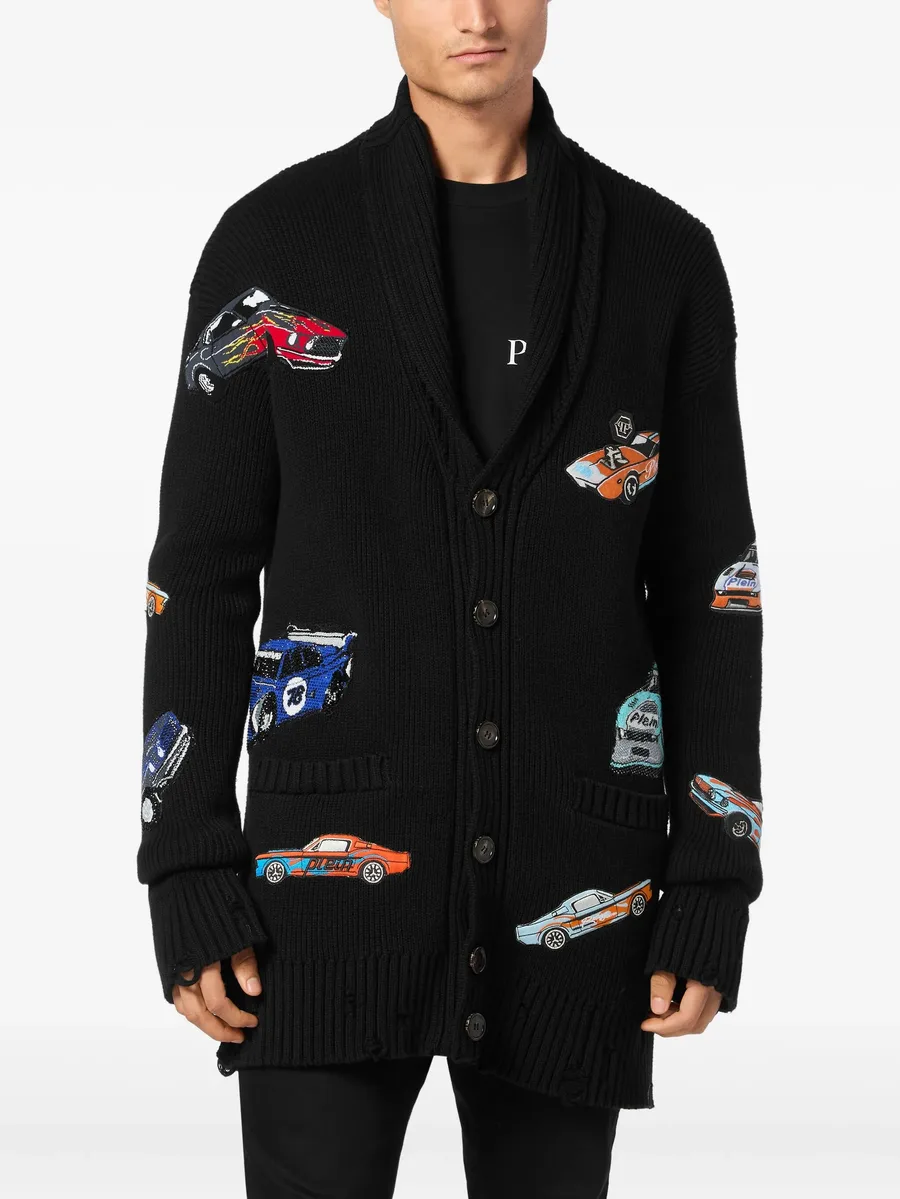 car-intarsia cardigan 6