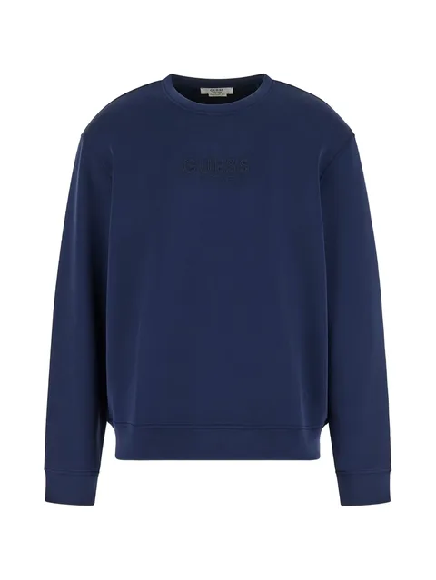 embossed crew neck sweatshirt