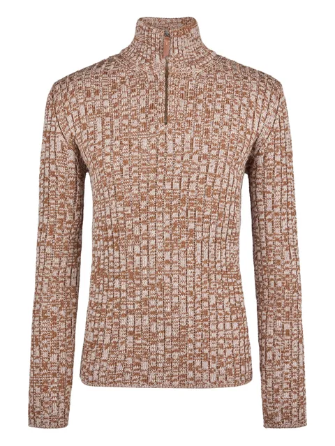 ribbed half-zip sweater