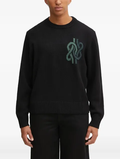 embroidered crew-neck sweater