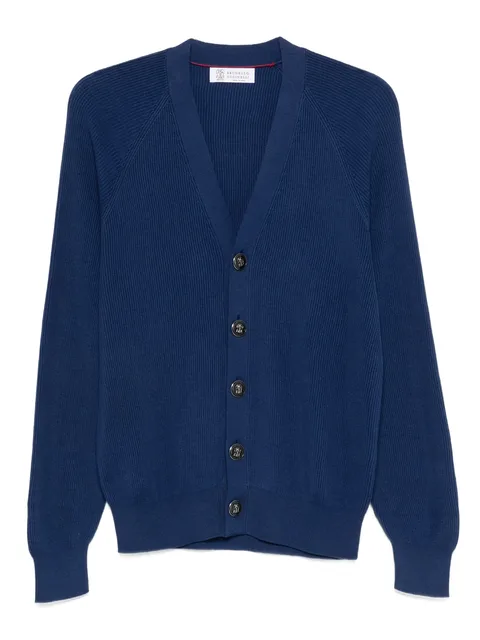 buttoned V-neck sweater