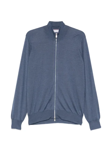 long-sleeve zip-fastening cardigan
