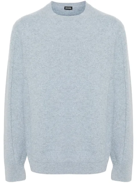 brushed fine-knit jumper