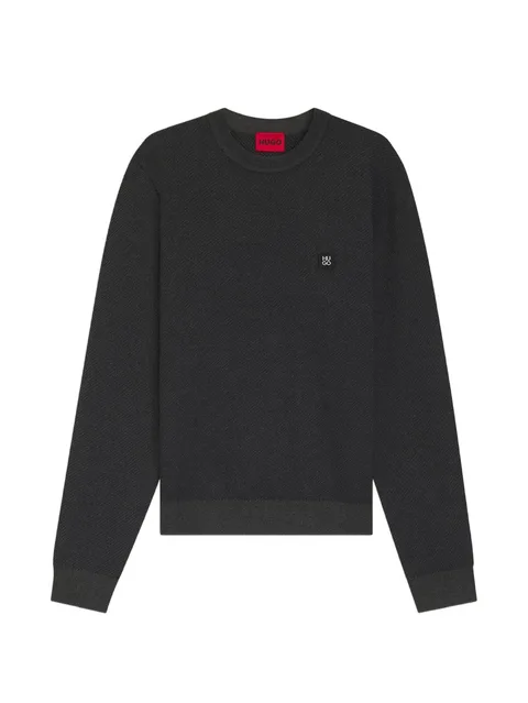 Setal textured logo-patch jumper