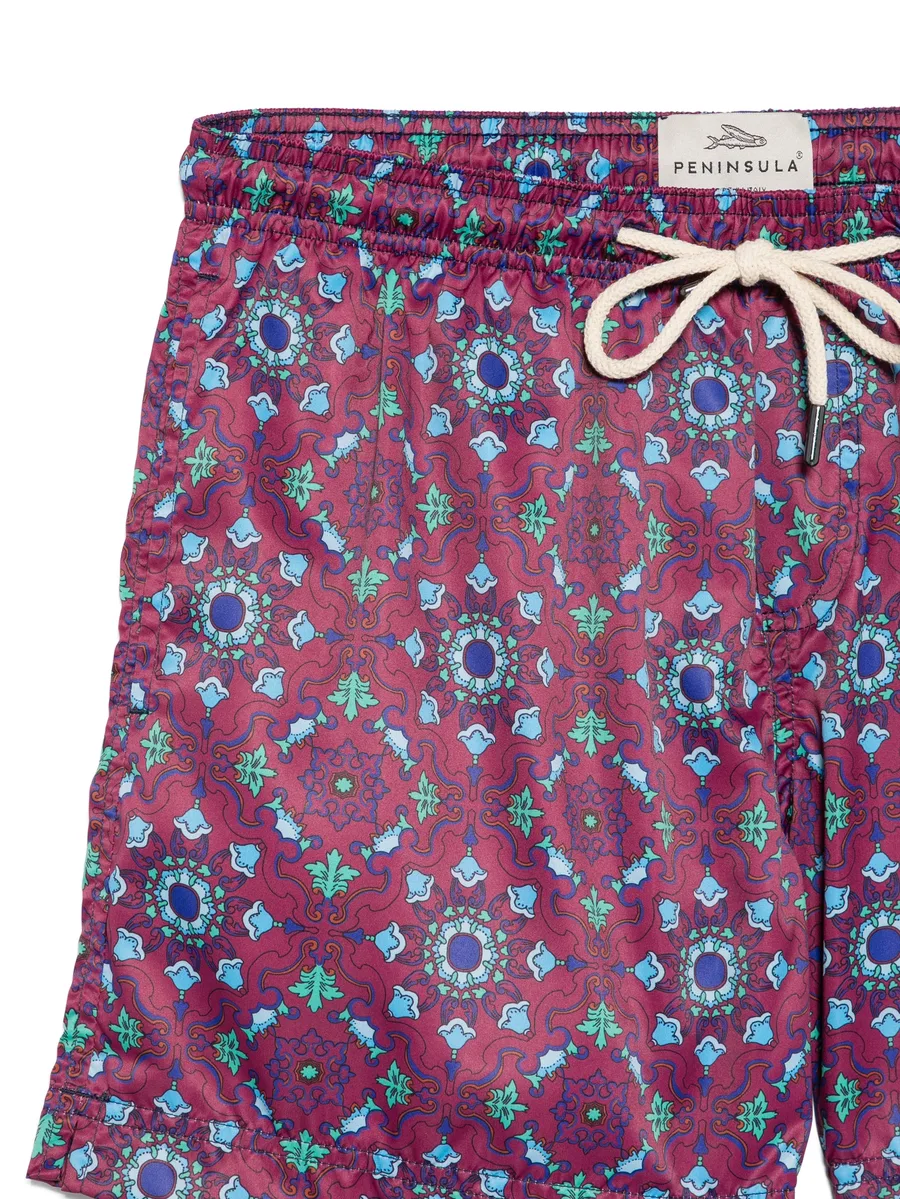 Rapallo patterned drawstring swim shorts 6
