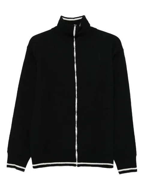 zip-front high-neck cardigan