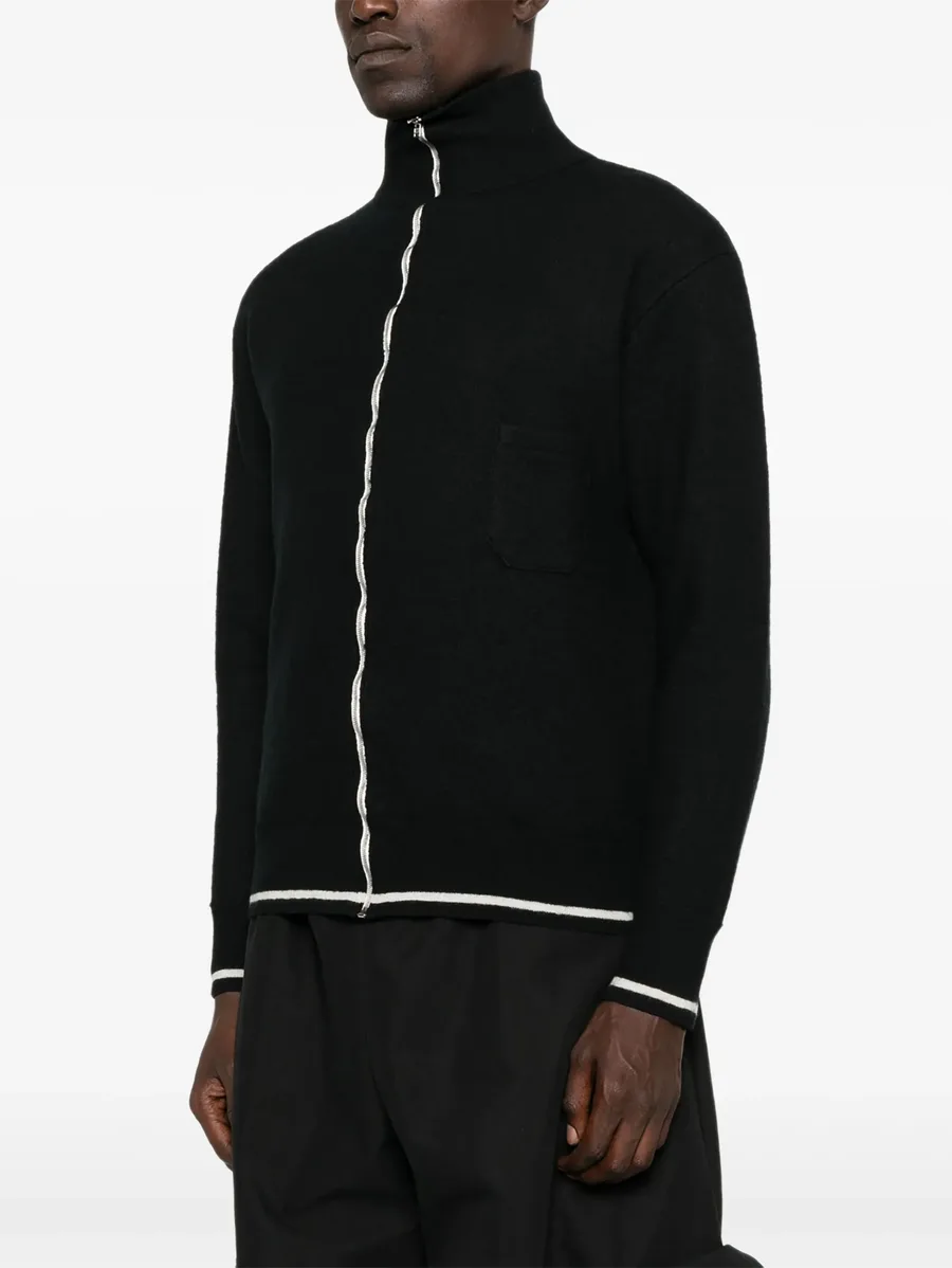 zip-front high-neck cardigan 6