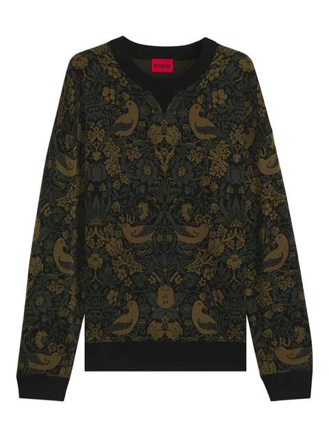 crew-neck patterned sneakers