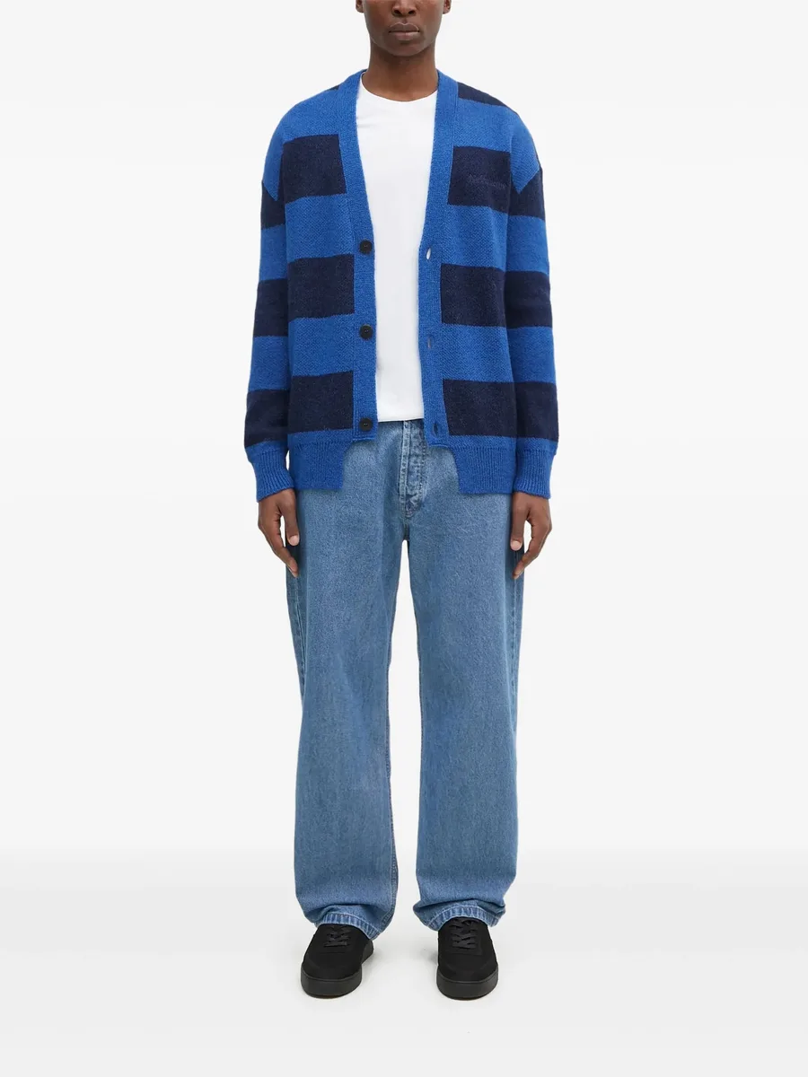striped buttoned cardigan 2