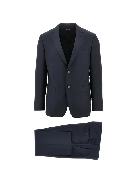 single-breasted wool suit
