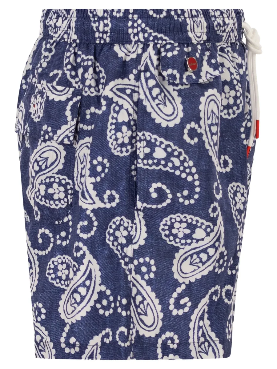 patterned drawstring-fastening swim shorts 6
