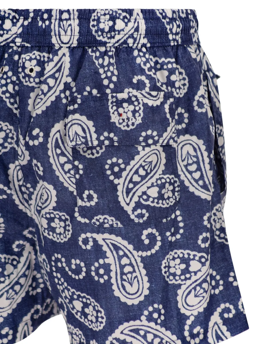 patterned drawstring-fastening swim shorts 8