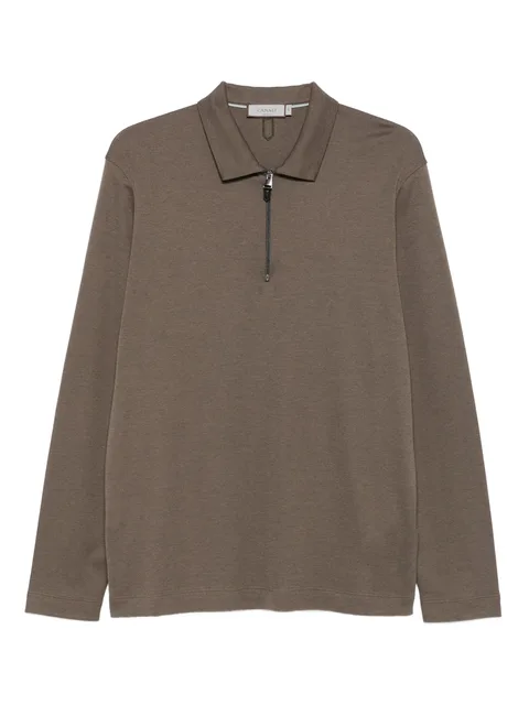 zip-neck long-sleeve sweater