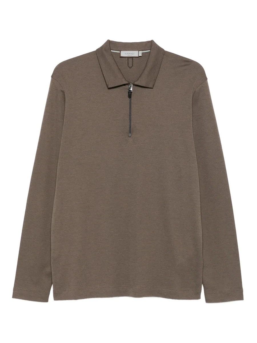 zip-neck long-sleeve sweater 2