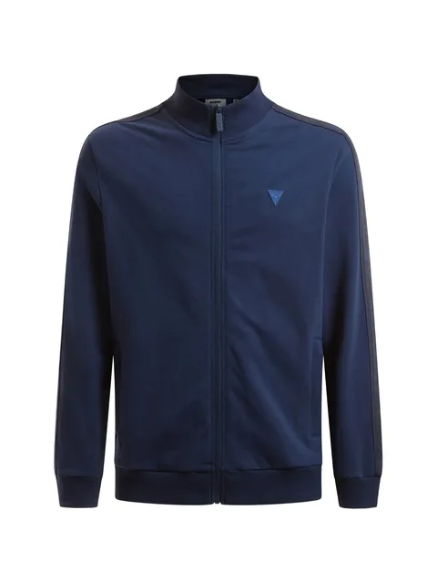 zip-up logo-tape sweatshirt