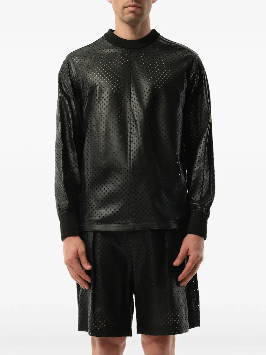 perforated leather sweatshirt 2