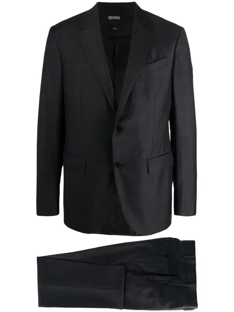 plaid-check single-breasted suit