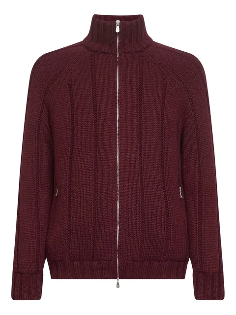 zipped high-collar sweater