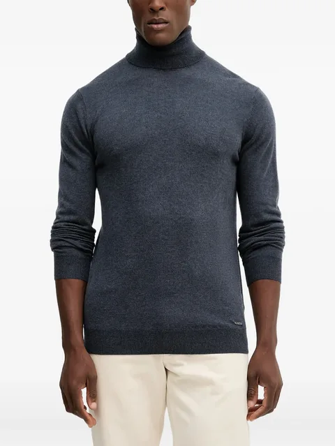 roll-neck logo sweater