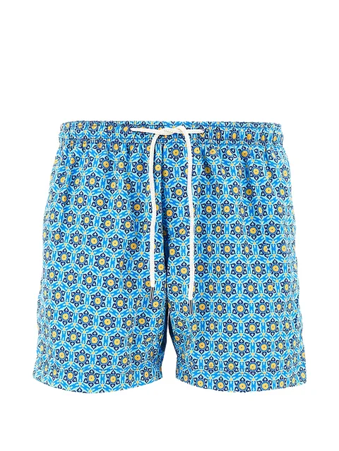 patterned swim shorts