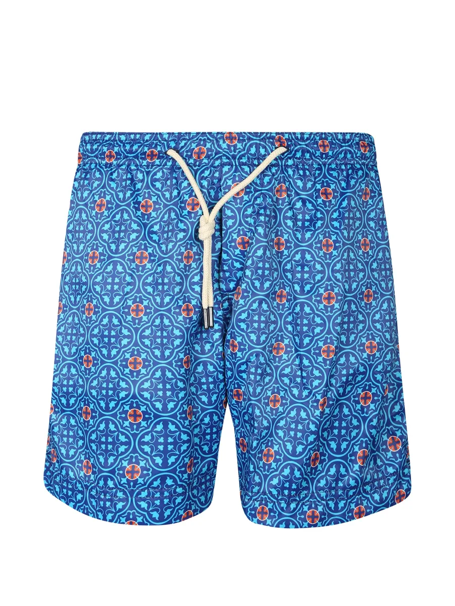 Vendicari geometric-print drawstring swim shorts 2
