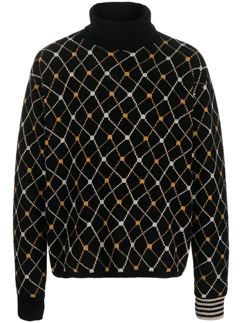 roll-neck jacquard jumper