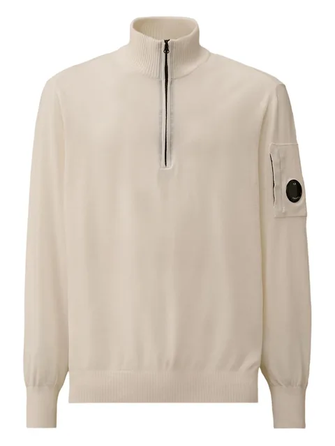 half-zip lens-pocket sweater