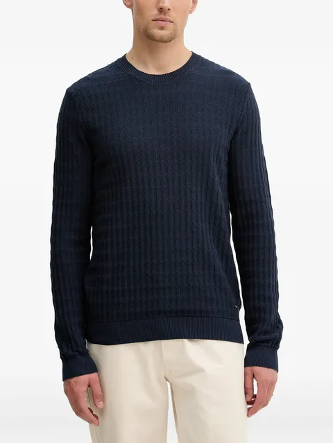 textured long-sleeve jumper